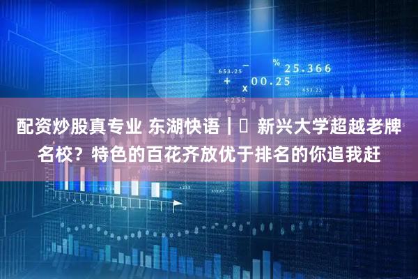 配资炒股真专业 东湖快语｜​新兴大学超越老牌名校？特色的百花齐放优于排名的你追我赶