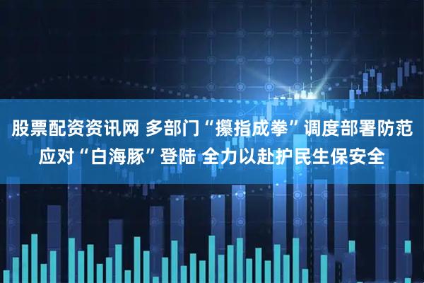 股票配资资讯网 多部门“攥指成拳”调度部署防范应对“白海豚”登陆 全力以赴护民生保安全
